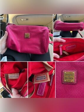 Dooney & Bourke Pebble Grain Leather Shoulder Bag – Pink/Fuchsia
